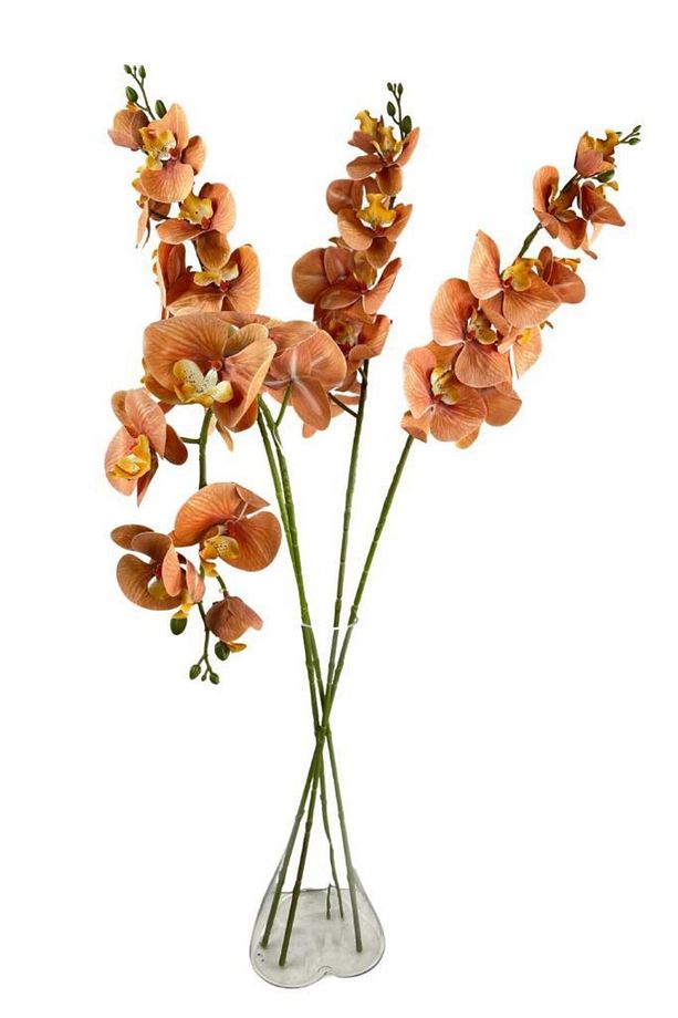 Yapay Çiçek Somon Rengi Islak Orkide Uzun Dal 90 Cm Orkide - 8