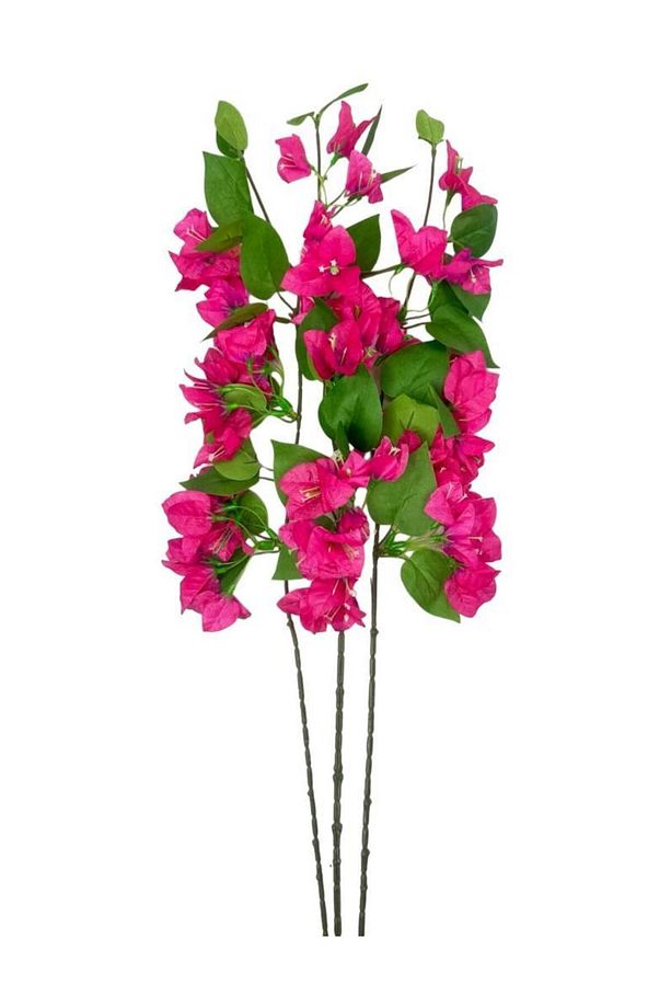 Yapay Çiçek 3Dal Begonvil Çiçeği Fuşya 80cm Tek Dal Bodrum Çiçeği Sarkan Çiçek - 2
