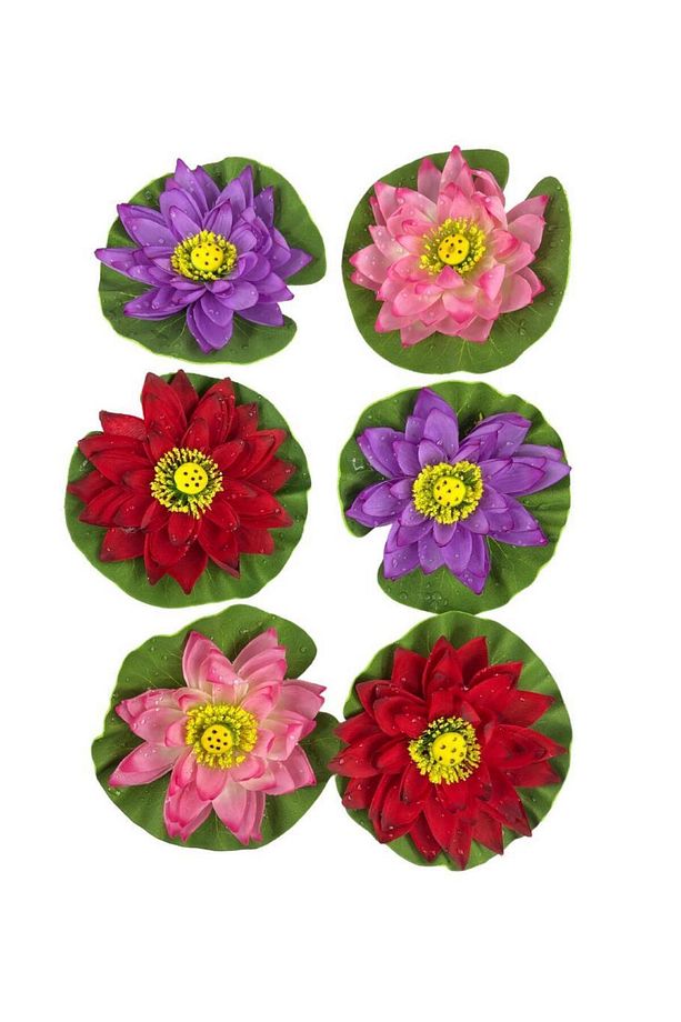 Yapay Çiçek Nilüfer Köpük Lotus Havuz Ve Akvaryum Dekoru 6adet - 1