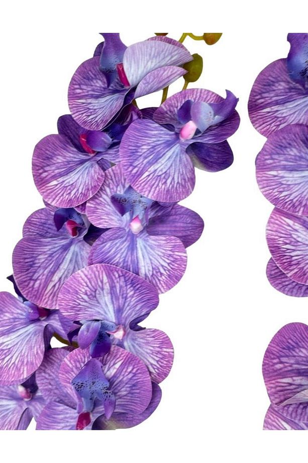 Yapay Çiçek Lila Damarlı Islak Orkide Gerçeksi Doku Uzun Dal 90 cm - 3