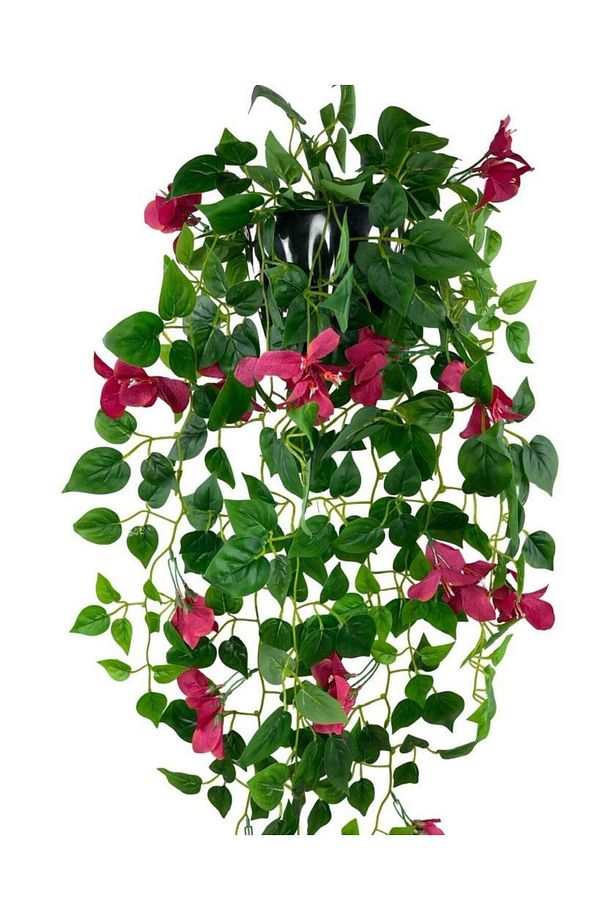 Yapay Çiçek Saksıda Fuşya Begonvil Çiçeği 9 Dallı 100cm Sarkan Çiçek - 2