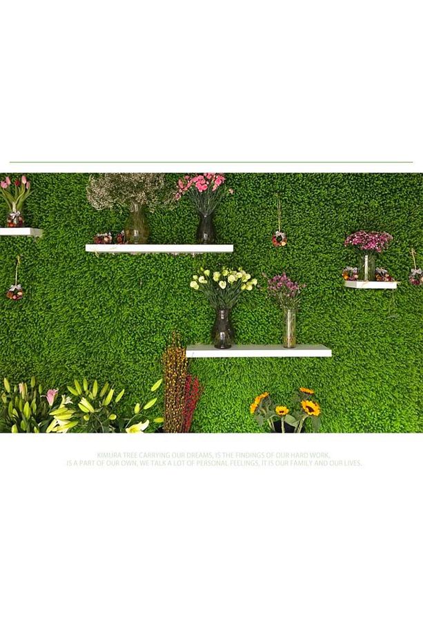 Yapay Çiçek Duvar Kaplama Panel Şimşir Tabaka 50*50cm Dik Duvar Uygulama - 8