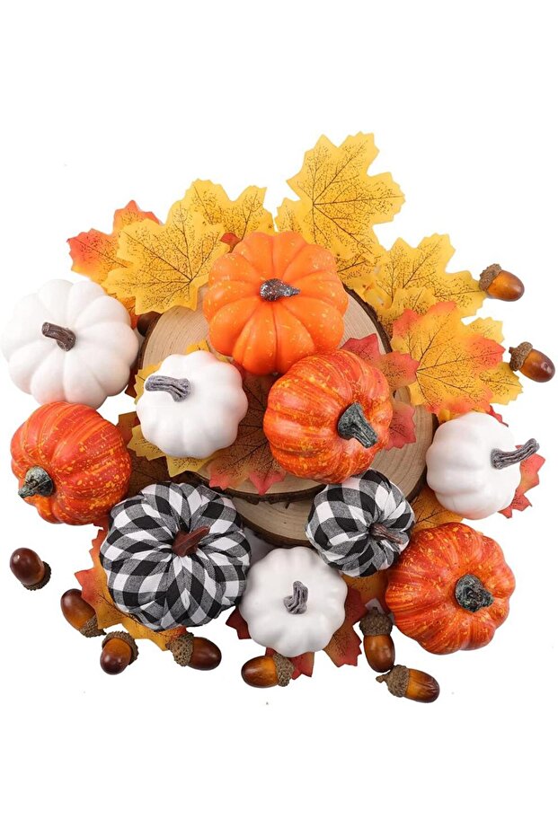 Artificial Vegetable Pumpkin Pumpkin Orange 8cm 1Pc - 6