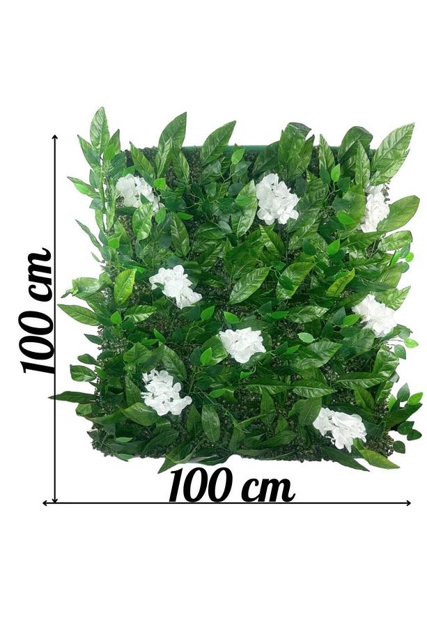 Yapay Çiçek Duvar Kaplama Yapay Duvar Çiçeği 1M2 100*100CM Panel Şimşir Yapay Çiçekli Duvar - 2