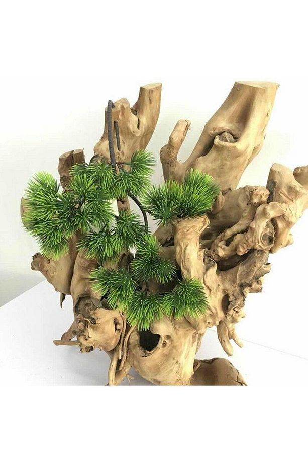 Yapay Çiçek Bonzai Dalı Çam Iğneli Bonsai Yaprakları Dekoratif Yapay Bitki - 5