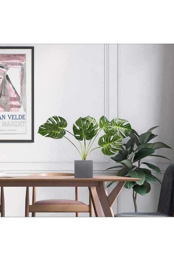 Yapay Çiçek Monstera Yaprağı Yeşil Renk 7 Başlı 7 Kafalı Yapay Yaprak - 8