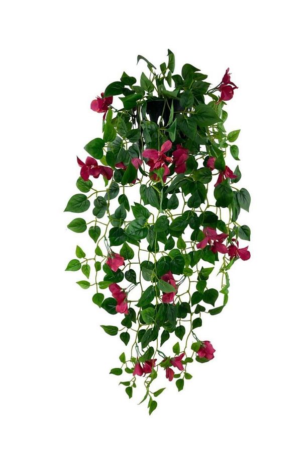Yapay Çiçek Saksıda Fuşya Begonvil Çiçeği 9 Dallı 100cm Sarkan Çiçek - 1