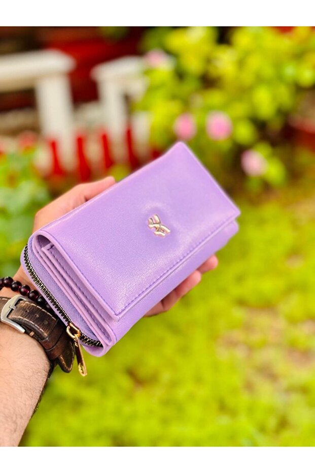 Women's Wallet with Zipper Closure and Card Holder Section