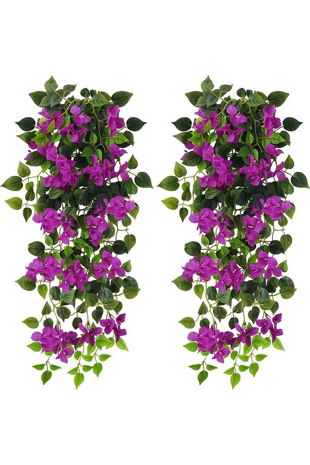 Yapay Çiçek Mor Begonvil Çiçeği 9 Dallı 100cm Sarkan Çiçek - 1