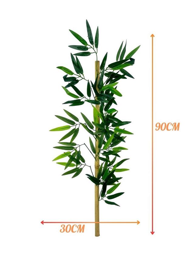 5li Set Yapay Bambu Sopası 10 Yapraklı 90cm Yapay Çiçek Bambu Duvarı Separatör Çiçeği Yapay Çiçek - 2