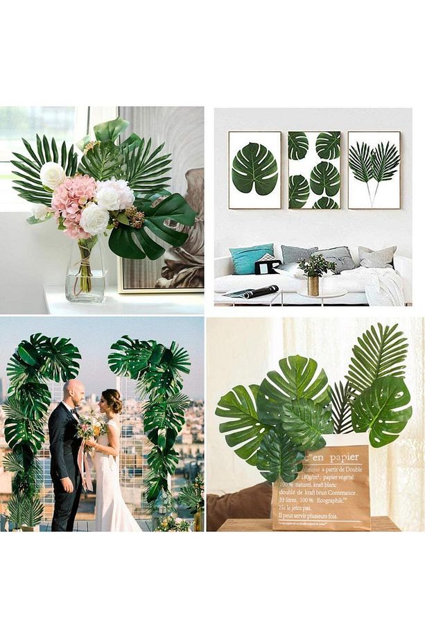 Yapay Çiçek Monstera Deve Tabanı Yaprağı Yapay Yaprak - 8