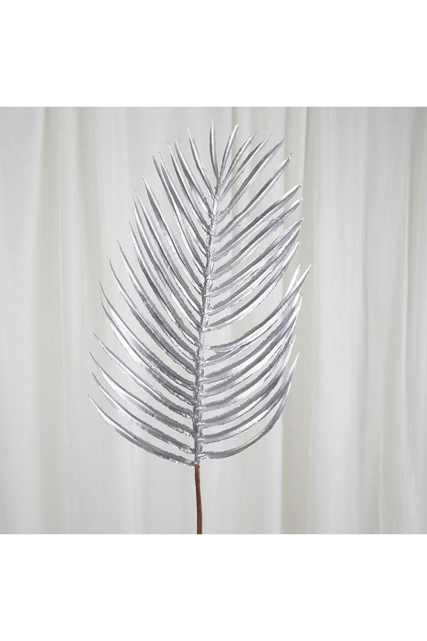 Yapay Çiçek Palmiye Yaprağı Gümüş Silver Renk 3 Adet Yapay Yaprak - 3