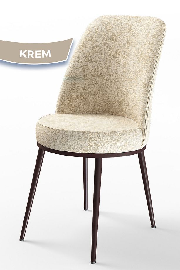 Zen Serisi 80x132 Mdf Açılabilir Barok Ahşap Desen Masa Takımı 4 Krem Sandalye Ve 1 Bench - 5