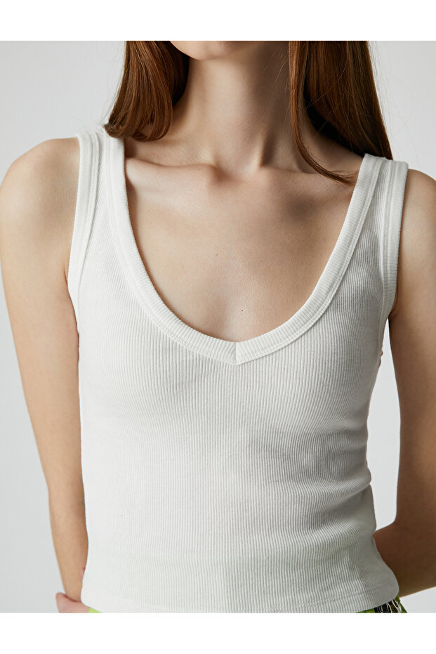 Basic Ribbed Undershirt V-Neck Sleeveless - 5
