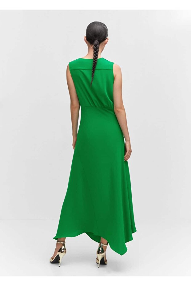 Yan yırtmaçlı asimetrik elbise - 4