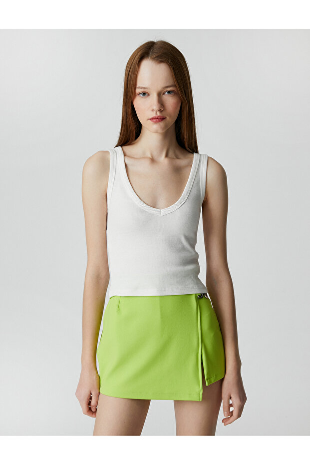Basic Ribbed Undershirt V-Neck Sleeveless - 3