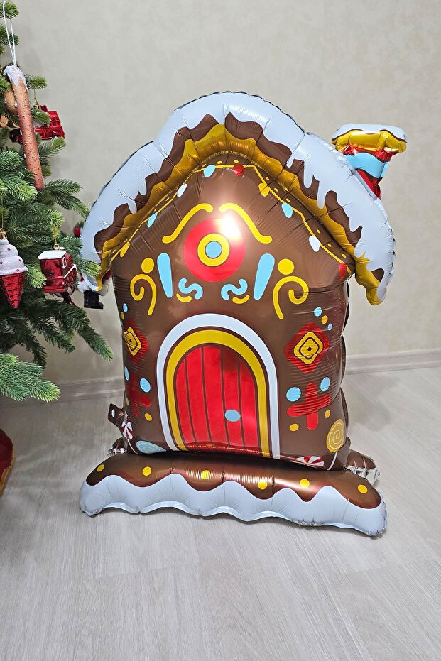 Standing Chocolate House Foil Balloon New Year's Balloon 100cm