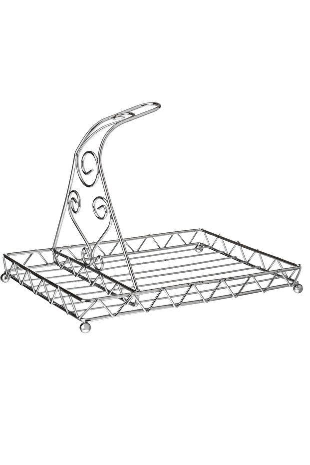 استاند تنشيف الكاسات والملاعق معدن شبك مستطيل - 1