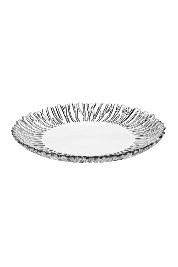 Turkish flat round glass plate 30 cm