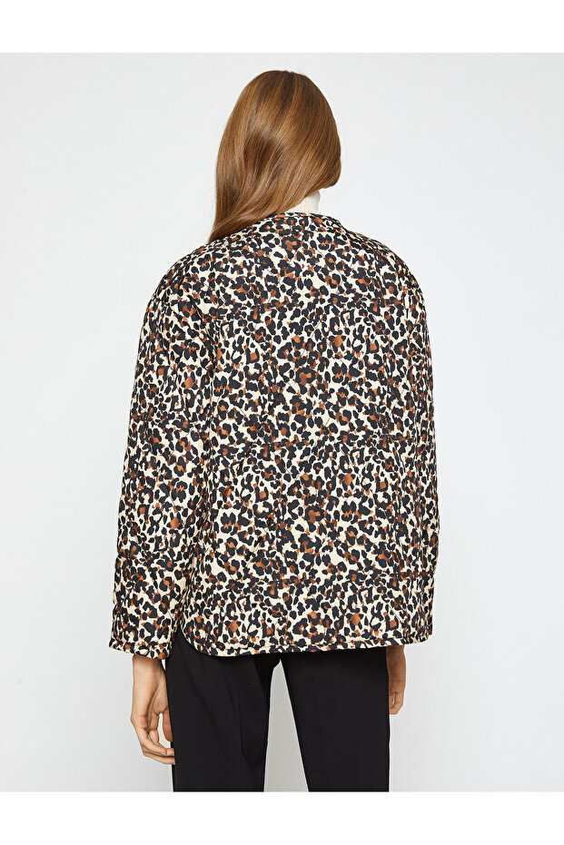 Quilted Jacket Round Neck - 4