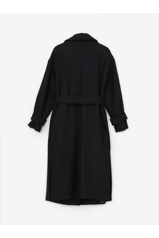 LCW Modest Ceket Yaka Kadın Kaşe Kaban - 8