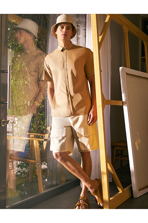 Buttoned Cargo Shorts - 1