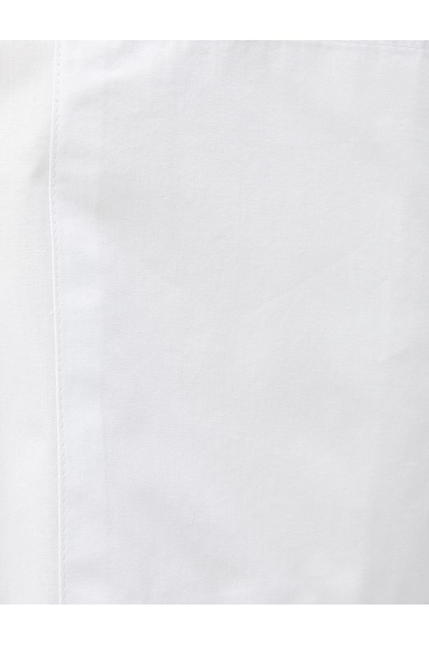 Kısa Kollu Poplin Gömlek Pamuklu Düğmeli Tek Cepli - 6