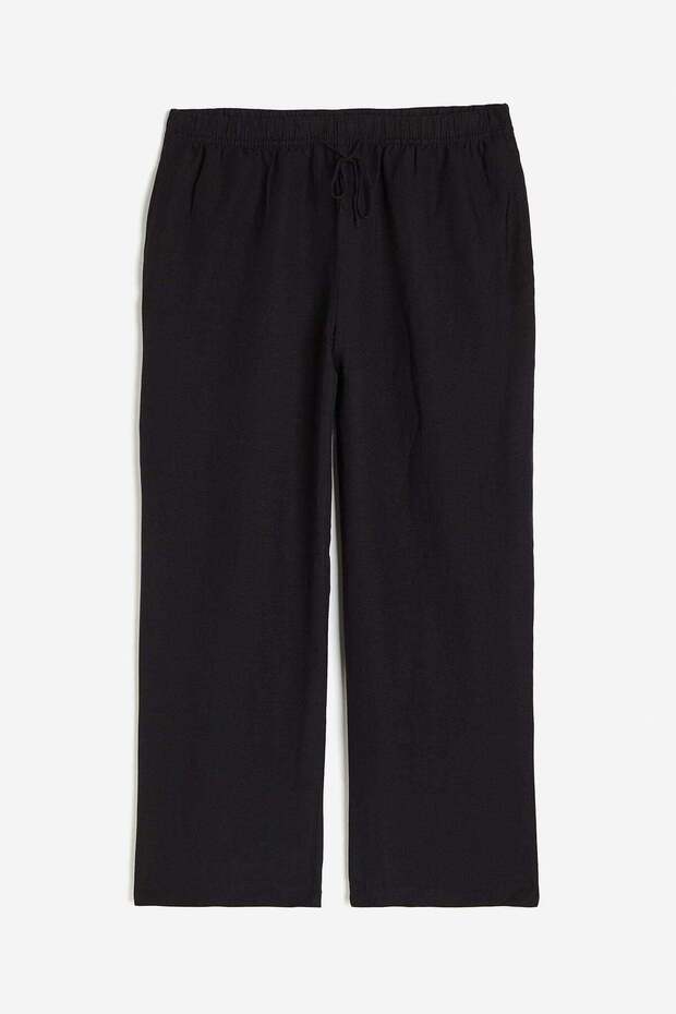 Linen-blend pull-on trousers