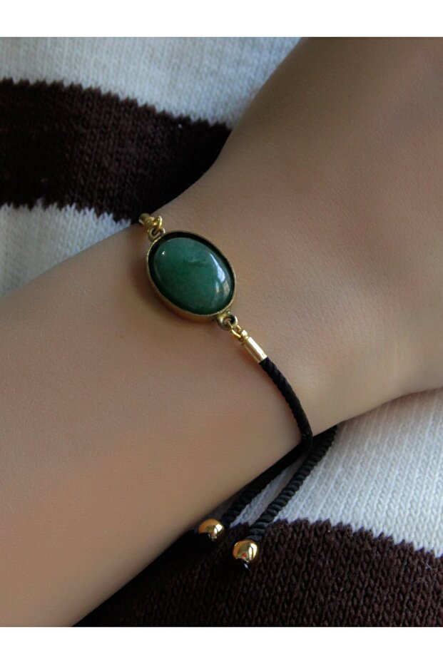 Green Natural Stone - Elevator Adjustable Bracelet Eub7Ya - 2