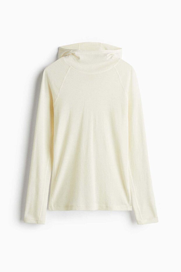 Wool hooded sports top