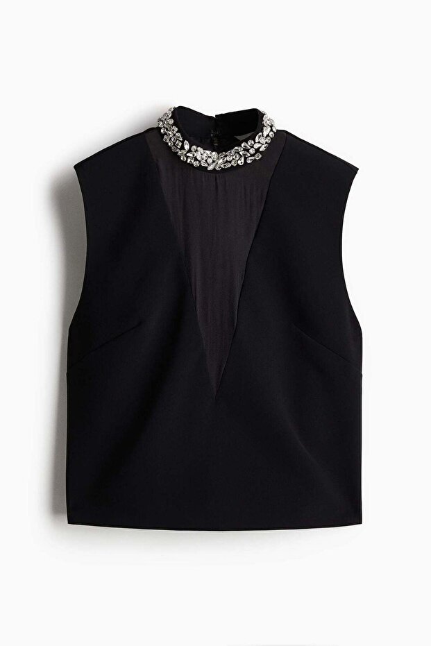 Rhinestone-embellished top