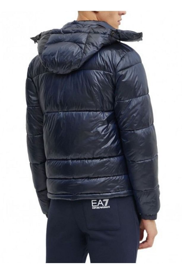 Erkek Kapitoneli Regular Fit Kapüşonlu Şişme Mavi Ceket 6DPB71 PN2MZ-1562 - 2