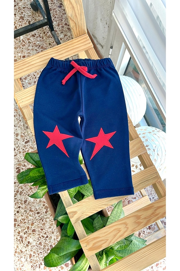 Bebek giyim erkek bebek kışlık tek alt eşofman altı patikli alt yumuşak ısıtıcı pamuklu Happy Moon - 3