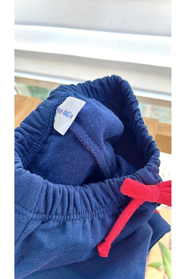 Bebek giyim erkek bebek kışlık tek alt eşofman altı patikli alt yumuşak ısıtıcı pamuklu Happy Moon - 4