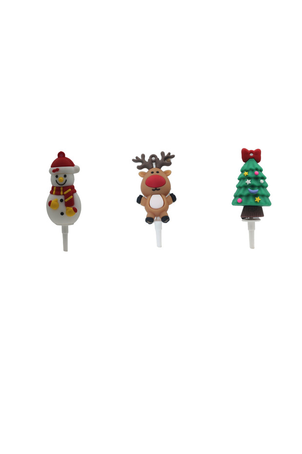 Silicone Christmas Cake Top Ornament Set (3 Pieces)