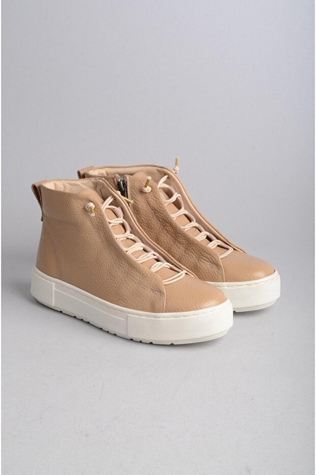 Select 2402 genuine leather women's sport boots nude