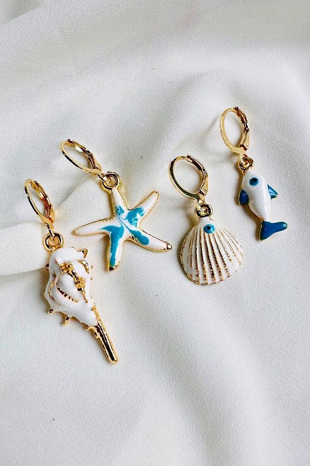 Sea Shell 4 Adet Küpe Set - 4