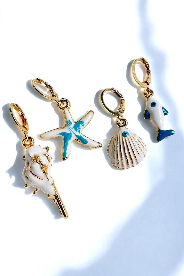 Sea Shell 4 Adet Küpe Set - 3