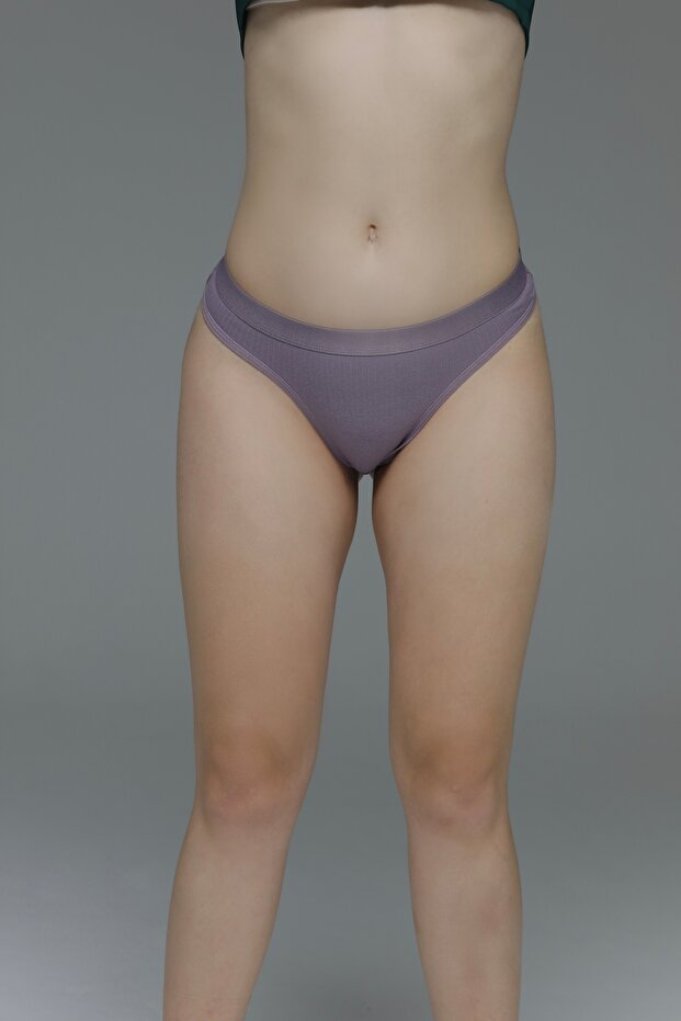 Paulo Model Fitilli Tanga Esnek String Pamuklu String Mor Renk - 1