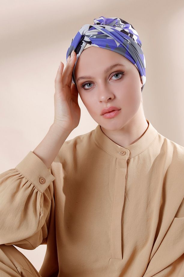 Roseum Desenli Dolama Bone - Mor - 4