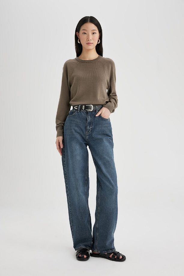Regular Fit Yumuşak Dokulu Bisiklet Yaka Basic Düz Triko Kazak I6913az24wn - 2
