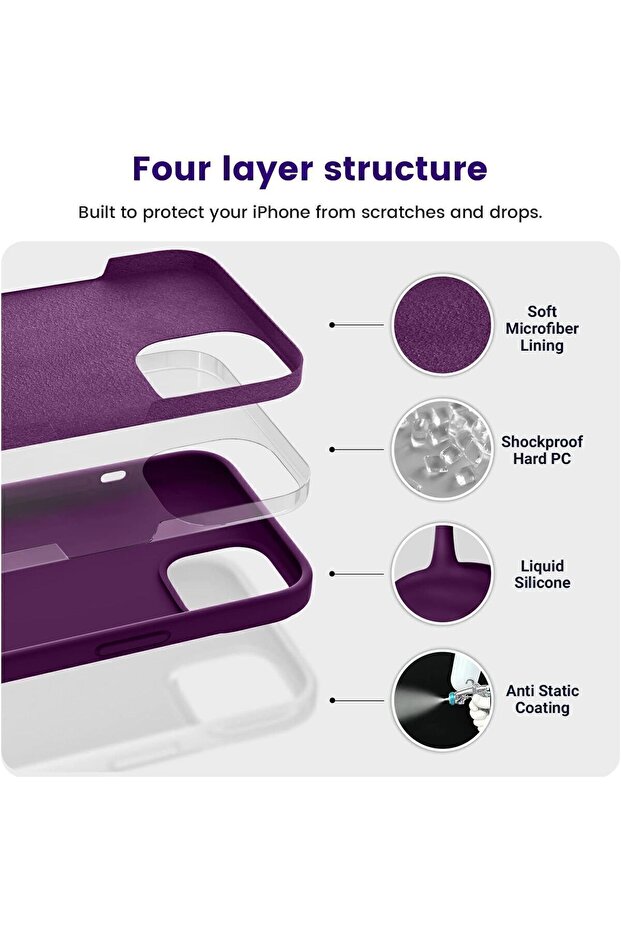 حافظة خلفية من الألياف الدقيقة ذات جودة عالية وحماية فائقة متوافقة مع هاتف iPhone 13/14 - 2