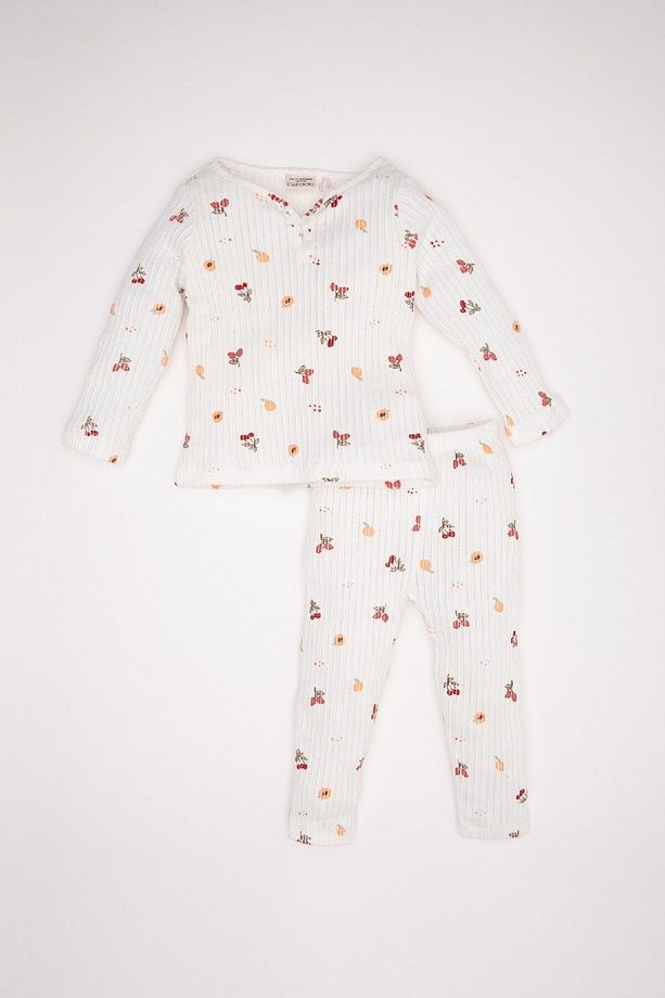 Kız Bebek Meyve Desenli Uzun Kollu Üst Uzun Alt Pijama Takımı D1809a524au - 1