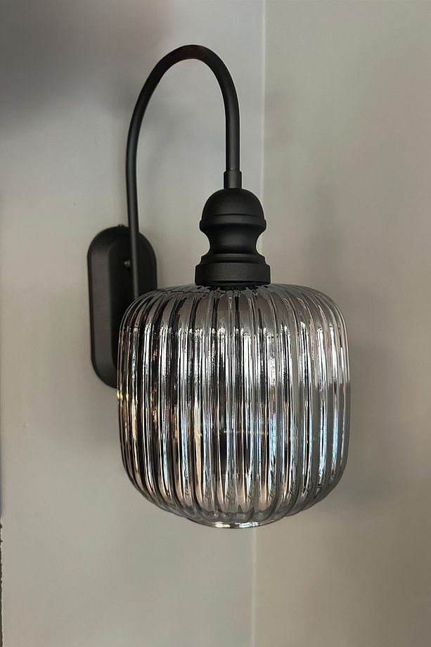 Mopa Füme Cam Tekli Aplik Retro Sarkıt Lamba Restoran Salon Aydınlatma - 2