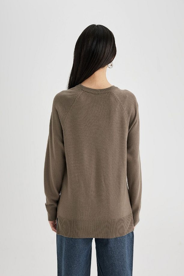 Regular Fit Yumuşak Dokulu Bisiklet Yaka Basic Düz Triko Kazak I6913az24wn - 6