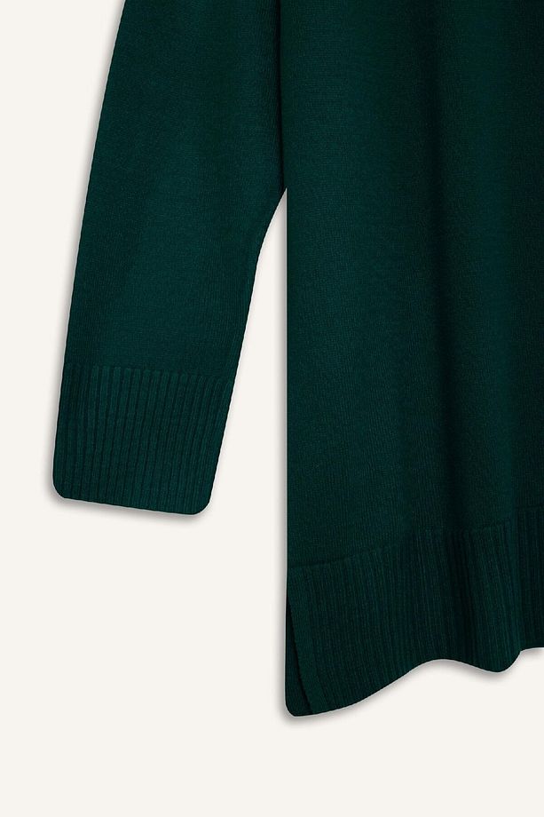 Regular Fit Bisiklet Yaka Basic Düz Triko Kazak Tunik C4474AX24AU - 8