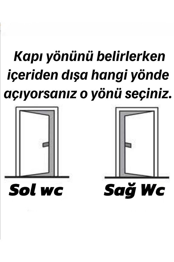 Kapı Kolu Lama Siyah Aynalı Wc-Banyo Sol Yön - 4