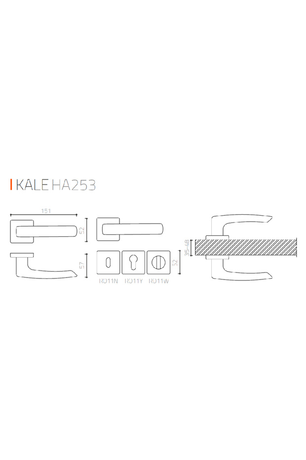 Kale Rozetli Kapı Kolu Kale Rengi Wc Mandallı Rozet - 2