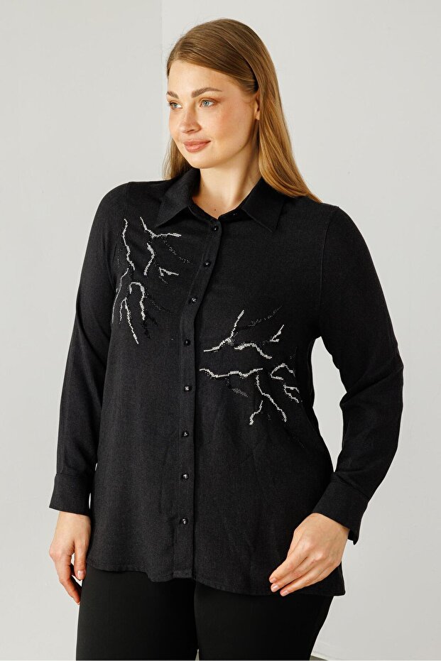 Modailgi  Yün Viskon Gömlek Siyah - 4