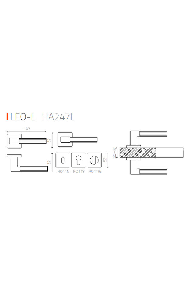 Leo-l Rozetli Kapı Kolu Antik Rengi Oda Tipi - 2